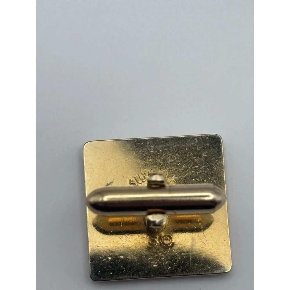 Vintage Mid-Century Gold Tone Swank Cuff Links Etched
